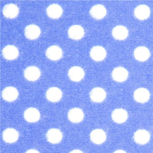 blue Michael Miller flannel fabric white polka dots