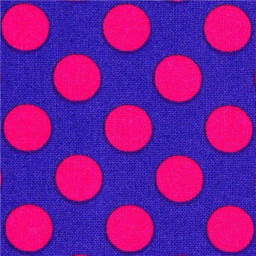 purple Michael Miller fabric pink polka dots