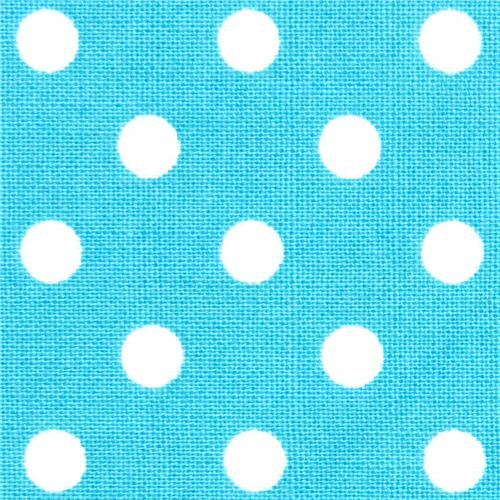teal Michael Miller fabric small white polka dots