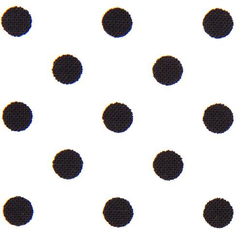 white Michael Miller fabric small black polka dots