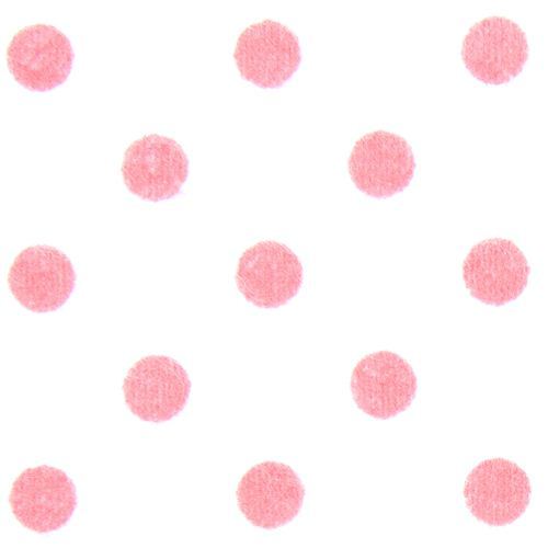 white Michael Miller flannel fabric pink polka dots
