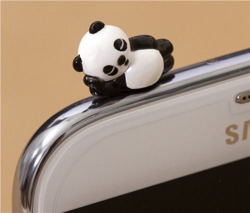 cute panda bear mobile phone plugy earphone jack accessory