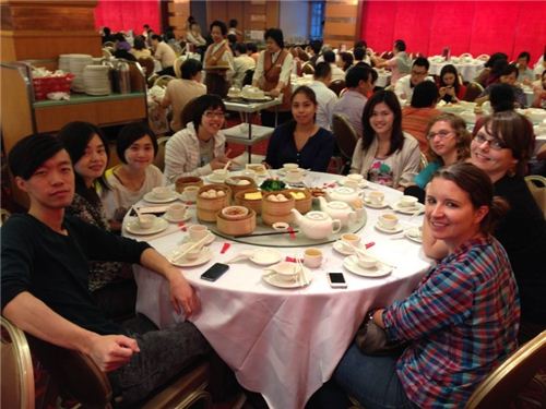 the modes4u team: Ho, Karen, Lok, Echo, Veronica, Maggie, Gabi, Bianca and Sandra; Alan is taking the picture