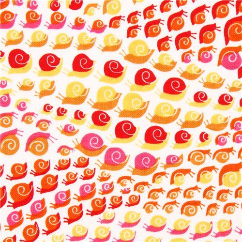 white snail animal fabric Dear Stella USA