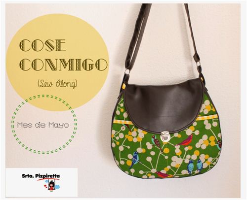 Srta. Pizpiretta from Spain sewed a handbag with our echino fabric