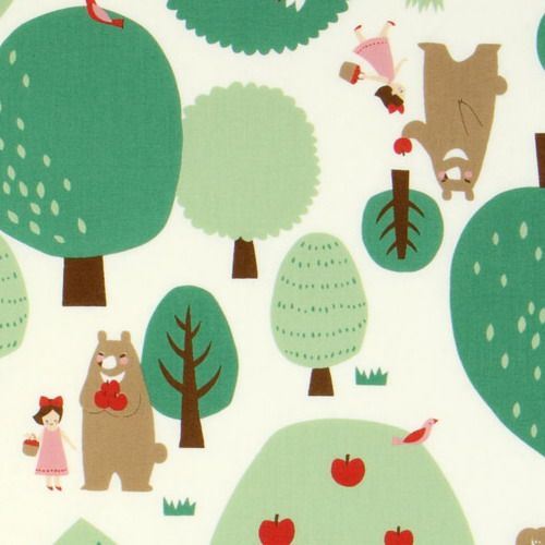 cute Little Red Riding Hood Kokka fabric forrest bear