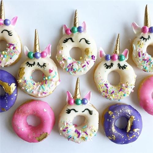 What adorable unicorn donuts! From @thepurplecupcake_ on Instagram.