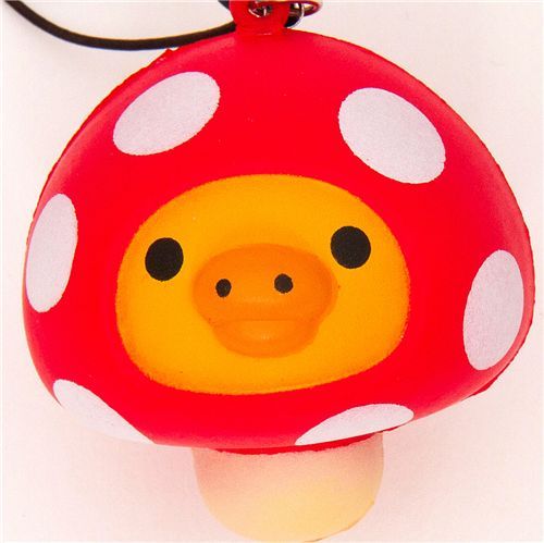 Kiiroitori chick mushroom squishy cellphone charm