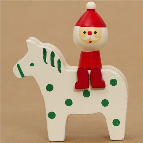 cute Santa Claus on pony Christmas card holder Japan