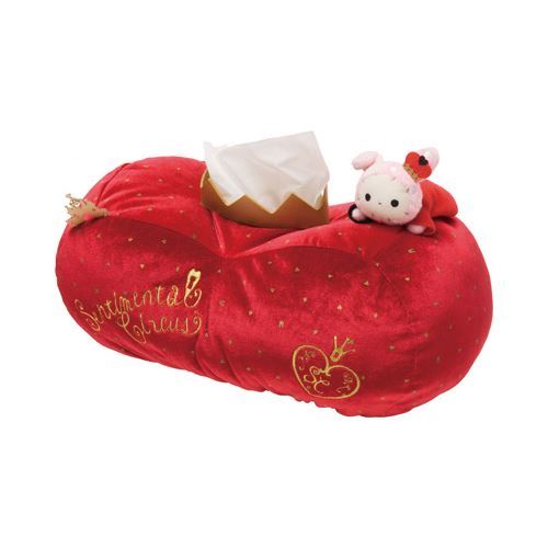red Sentimental Circus bunny rabbit crown plush tissue box by San-X