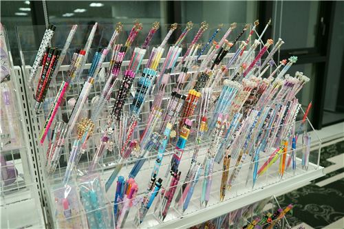 Lots of pencils on display