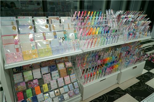 Colorful stationery on display