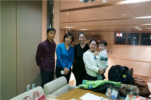 Alan (far left), Sandra (middle) and Mason (far right)
